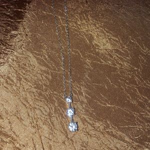 Silver with three crystals necklace